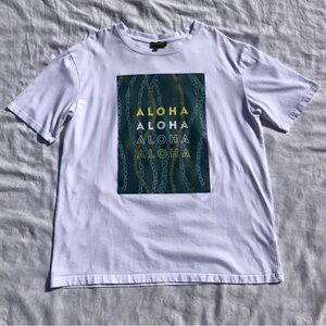 Kahala Honolulu Hawaii Men's XL Aloha Graphic T Shirt White Cotton Tropical Tee